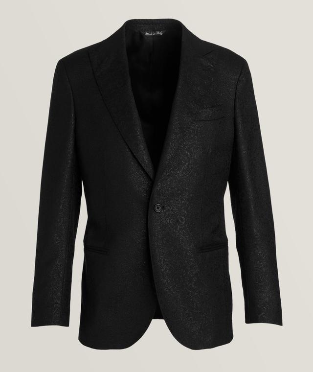 Harold Lurex Floral Jacquard Stretch-Wool Cocktail Jacket In Black | Men's Size 48