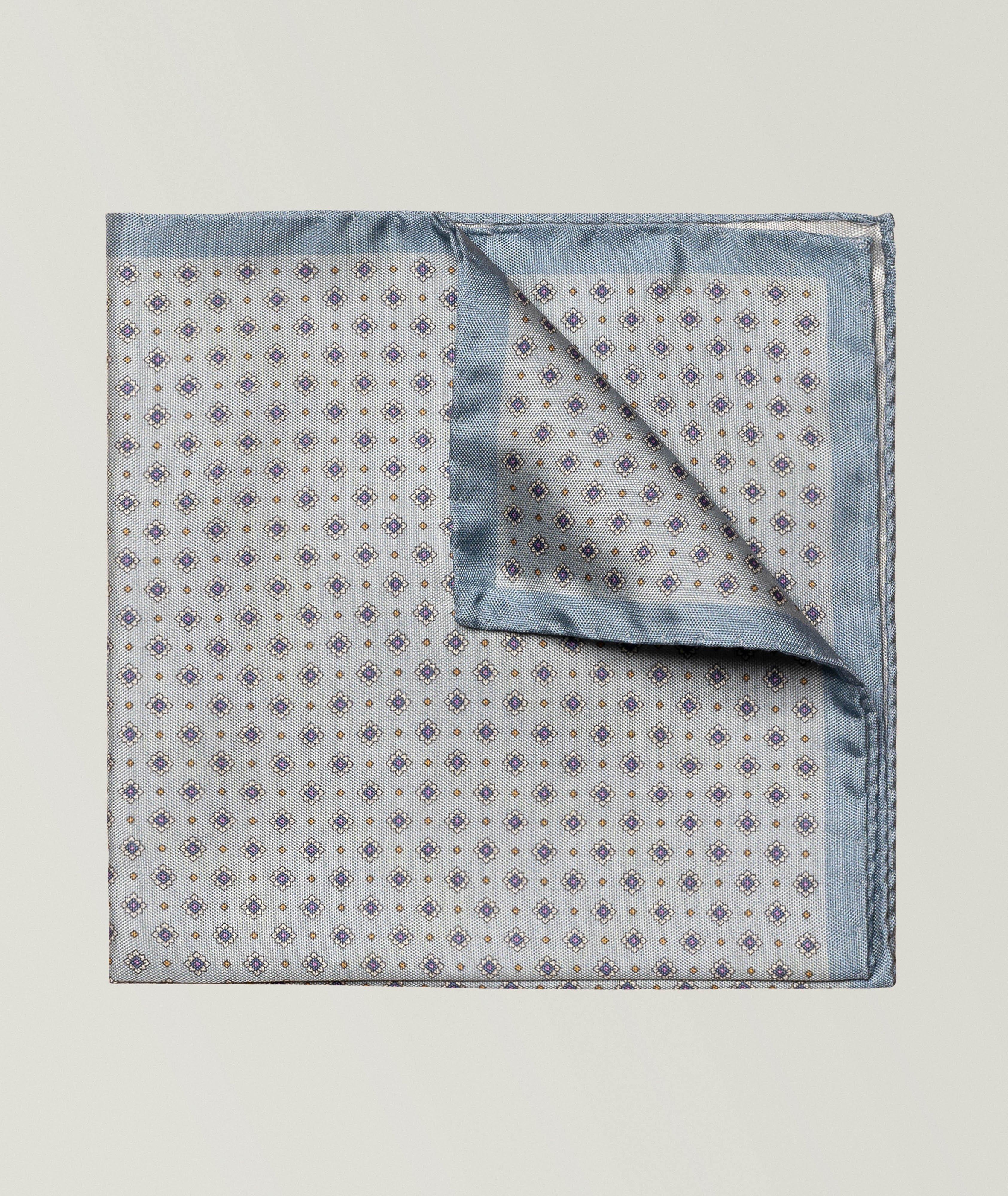 Eton Mouchoir De Poche En Soie À Motif Géométrique En Bleu