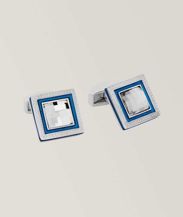 Tateossian Swarovski Diamond Cufflinks In Blue