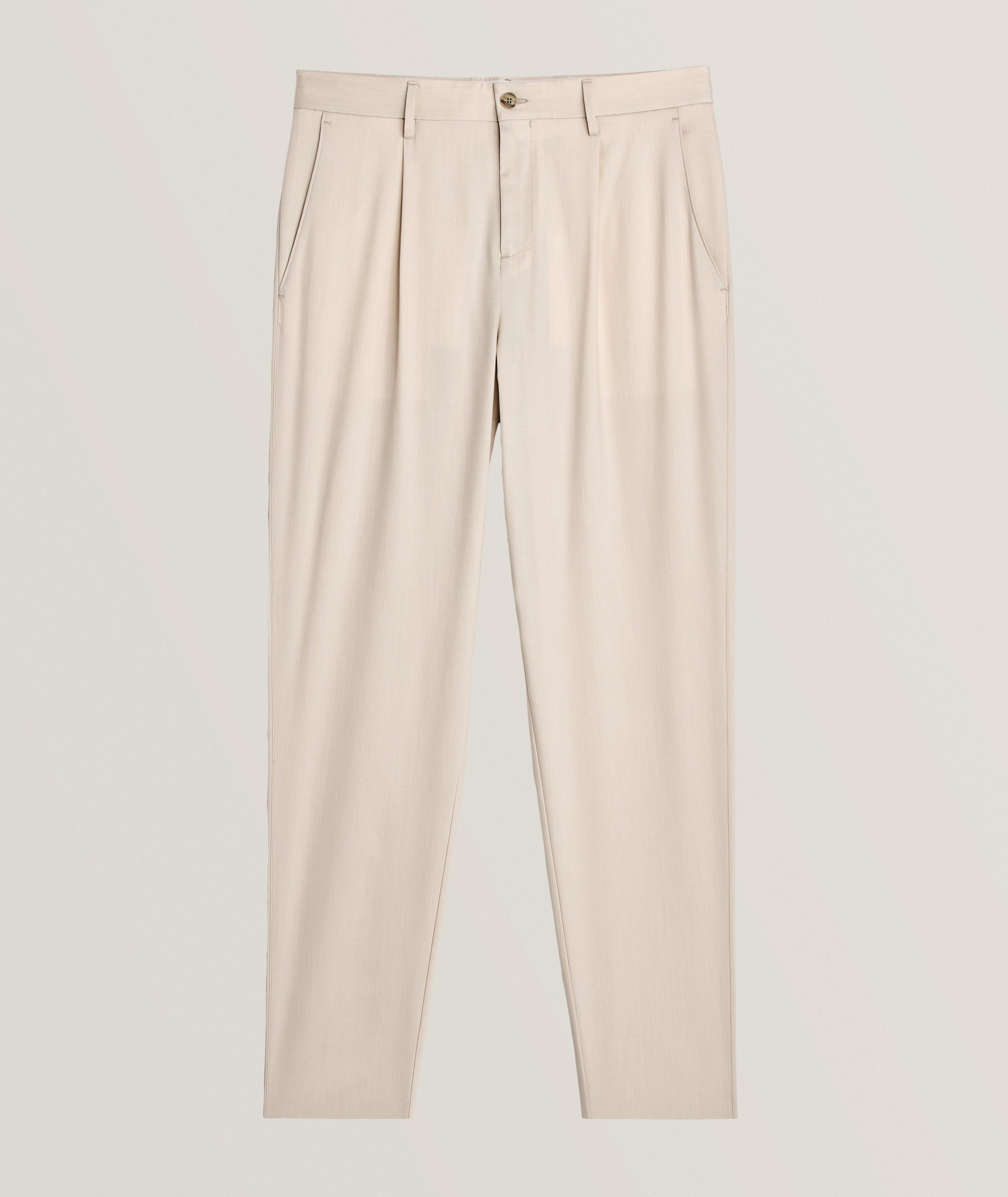 Solid Stretch-Lyocell Dress Pants