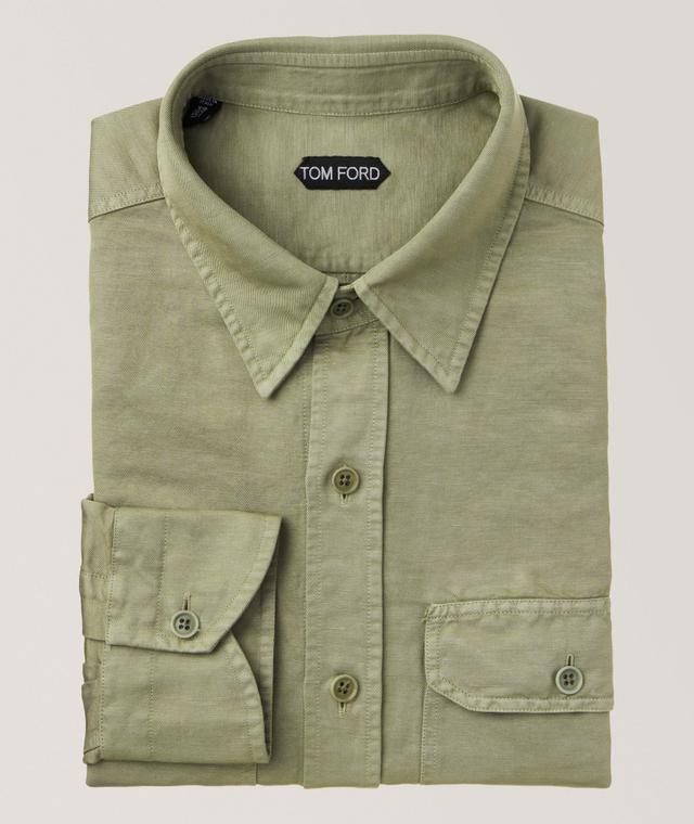 Cotton-Linen Gabardine Leisure Shirt
