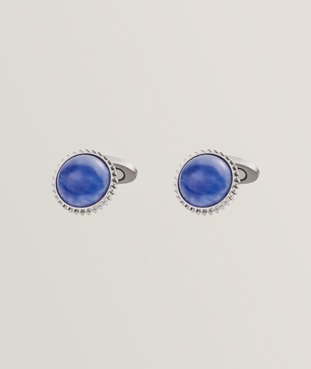 Tateossian Classic Round Cufflinks In Blue