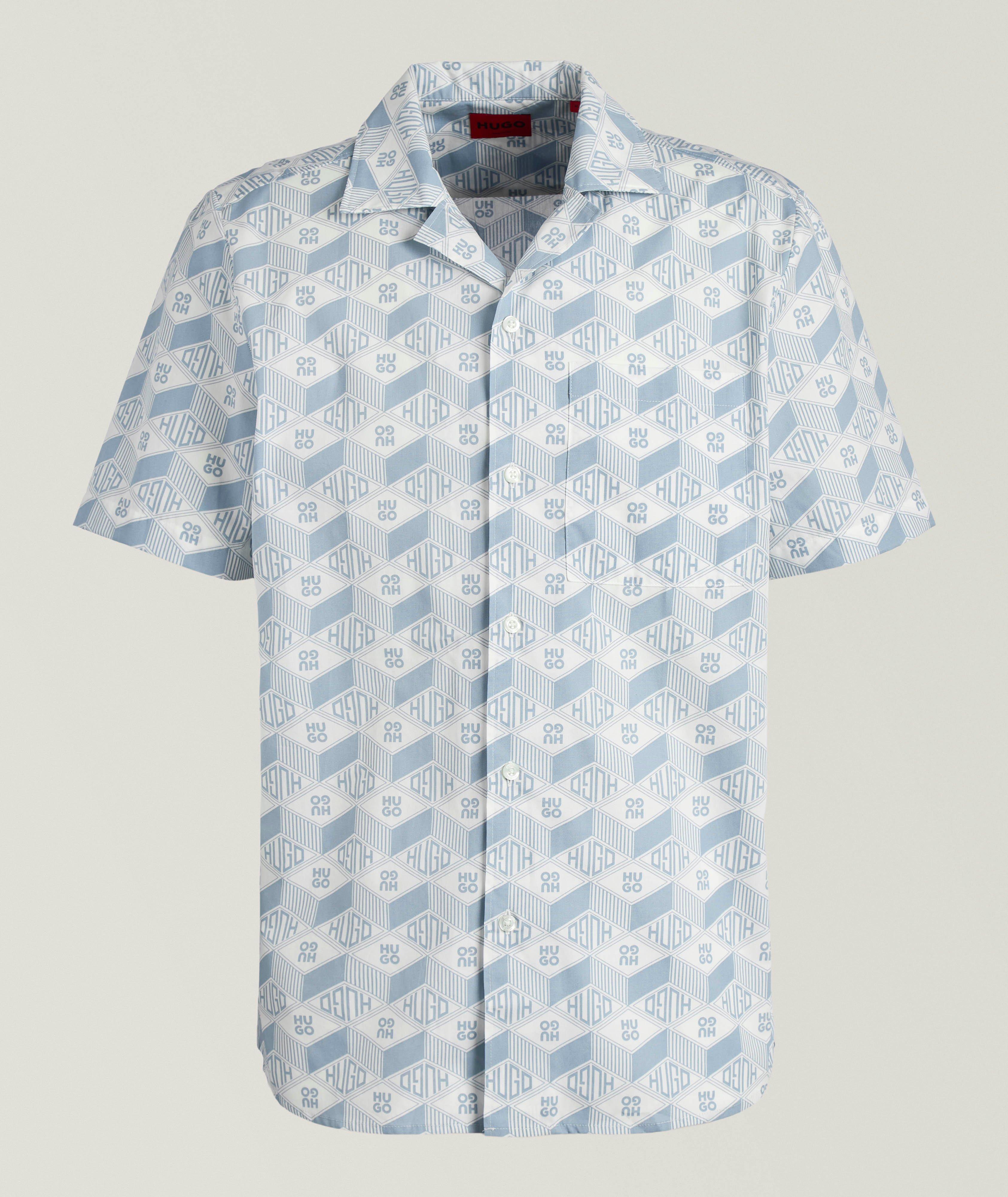Logo Graphic Print Camp Shirt