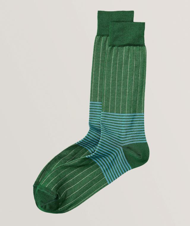 Striped Stretch-Cotton Socks