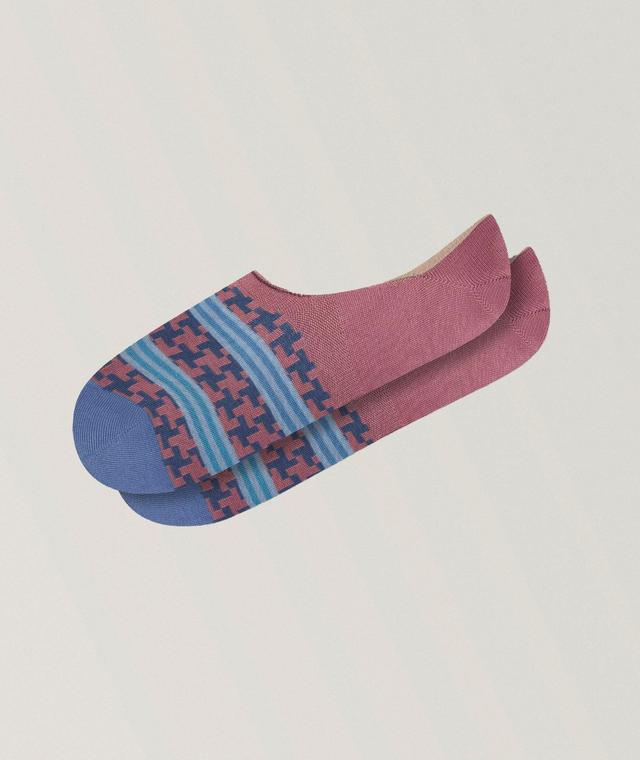 Geo-Stripe No-Show Socks