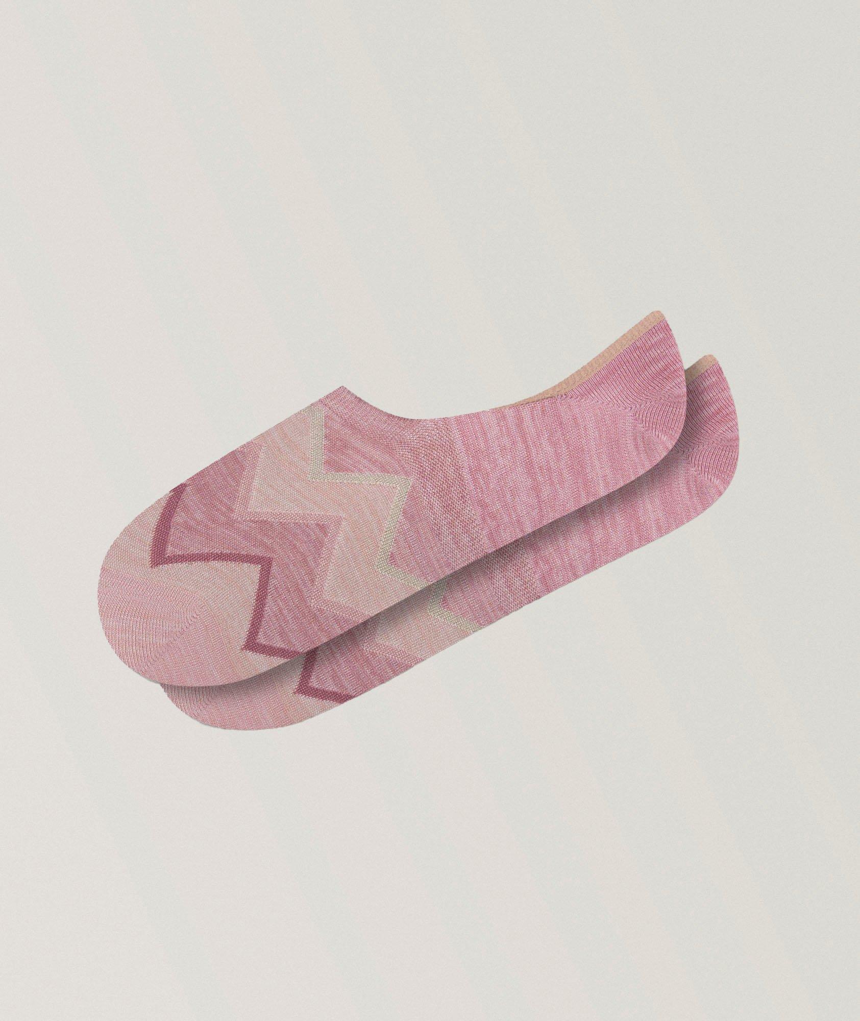 Zigzag Stretch-Cotton No-Show Socks