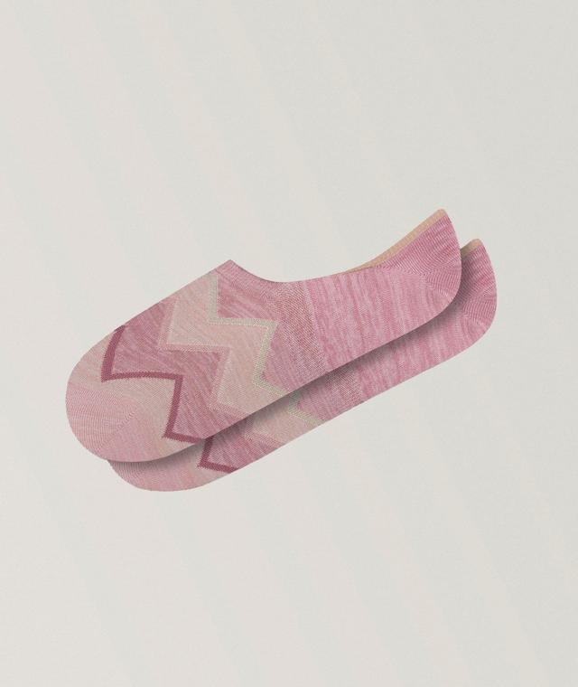 Zigzag Stretch-Cotton No-Show Socks