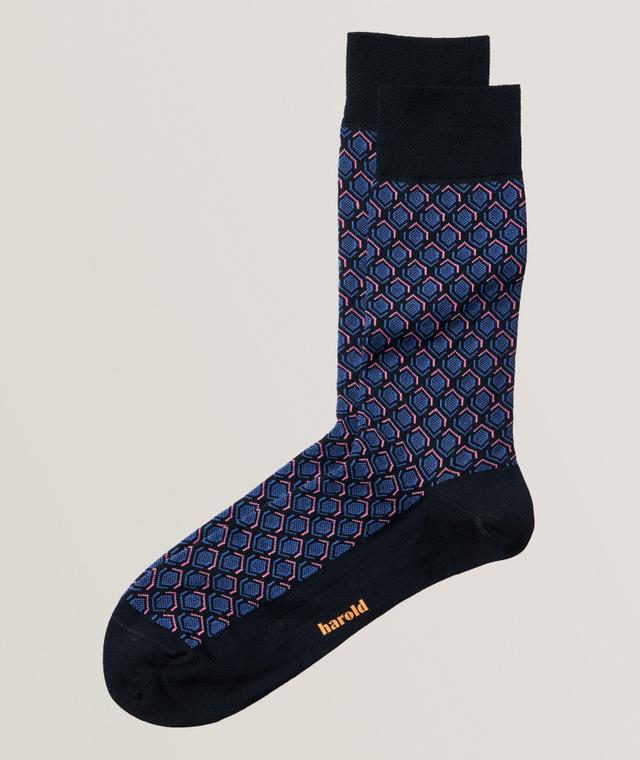 Honeycomb Cotton-Stretch Socks