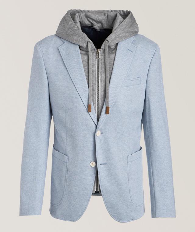 Joop! Removable Bib Hooded Sport Jacket In Blue | Men's Size 46