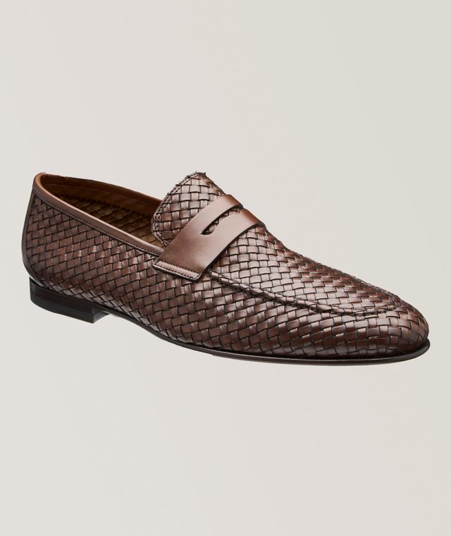 Zenith Woven Leather Penny Loafers