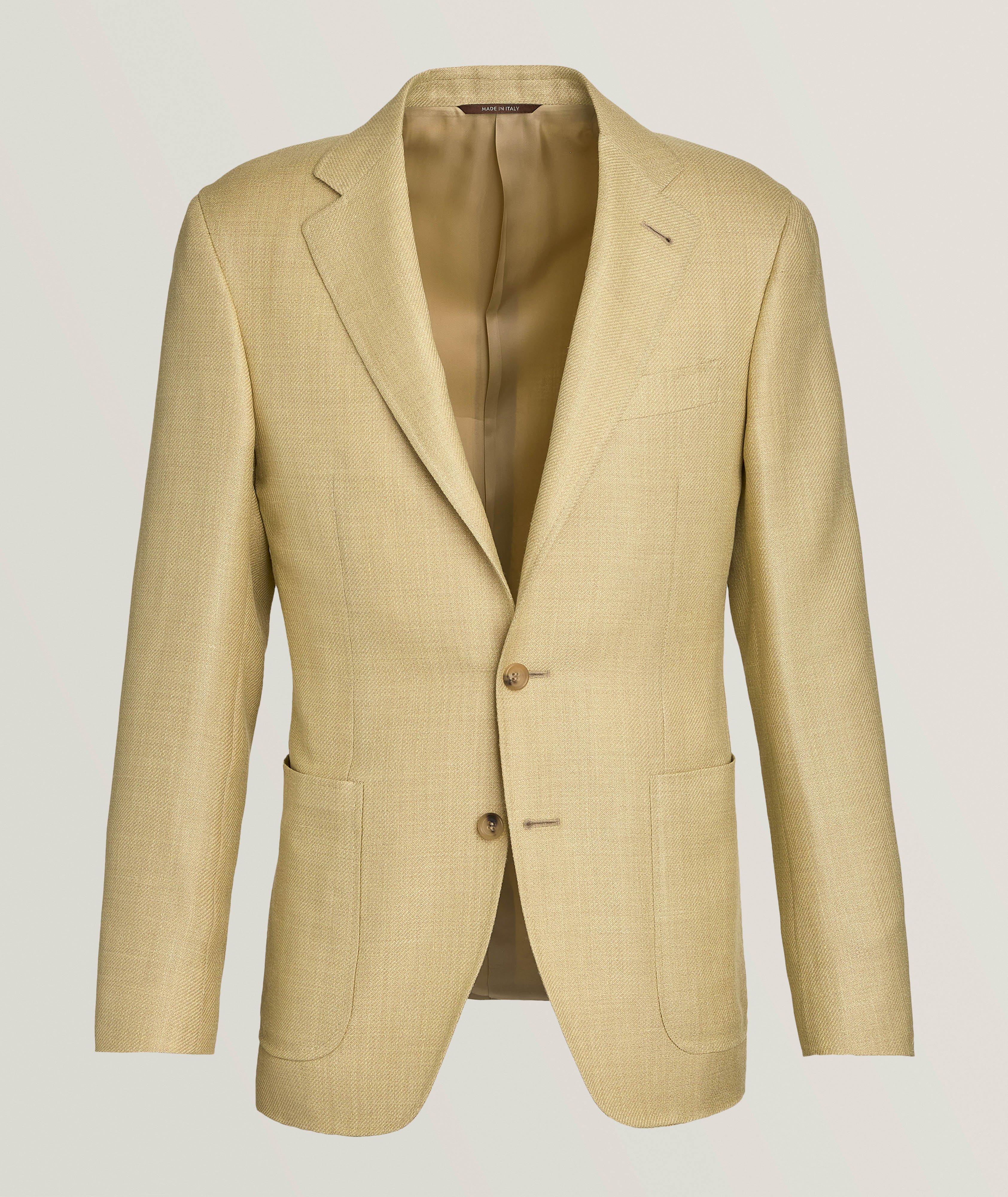 Textured Wool-Blend Sport Jacket