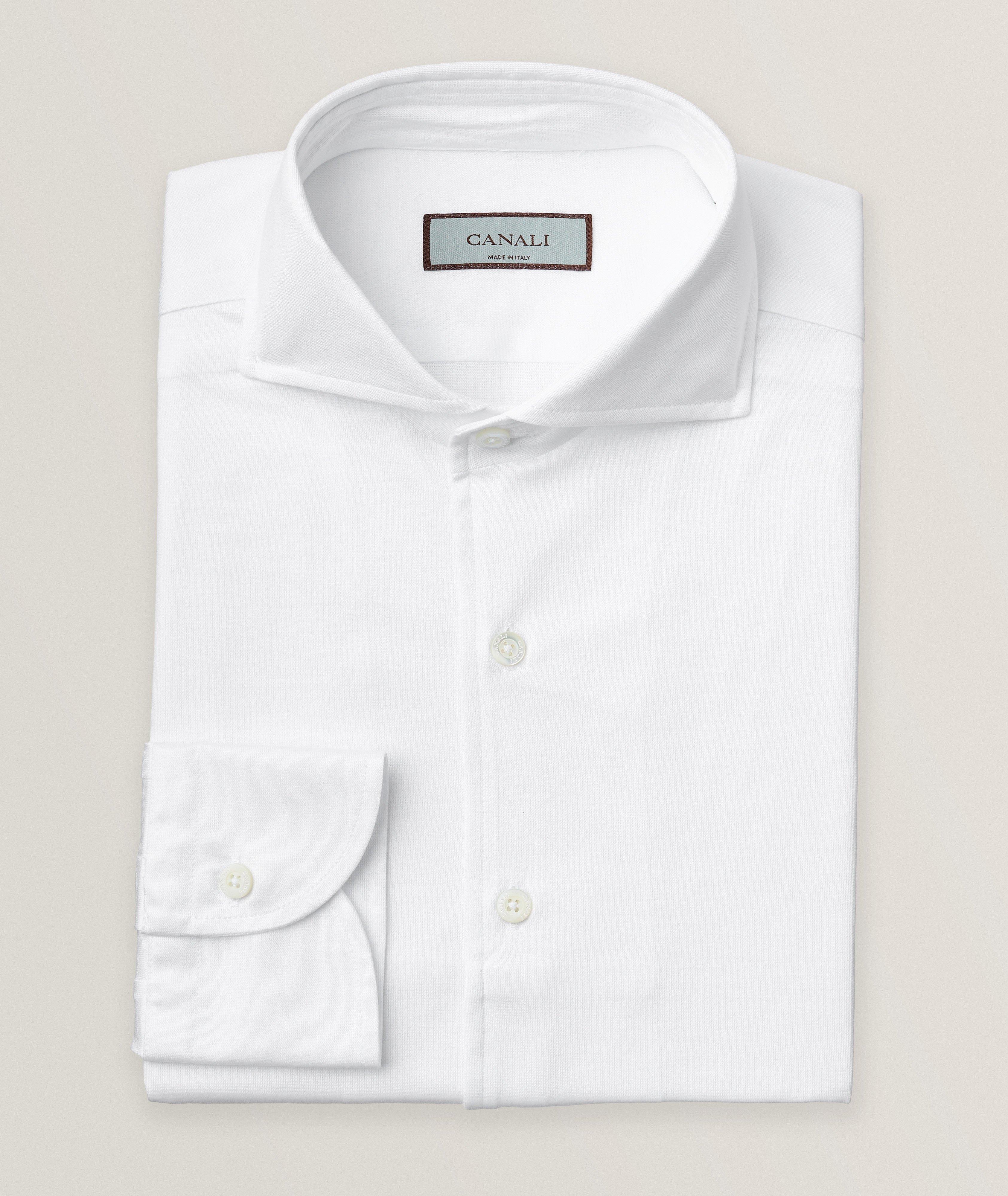 Canali Chemise En Coton De Coupe Amincie En Blanc | Taille Homme Grand