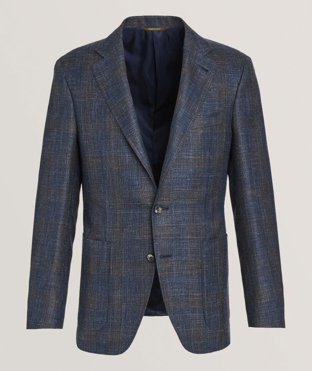 Kei Contrast Check Wool-Blend Sport Jacket