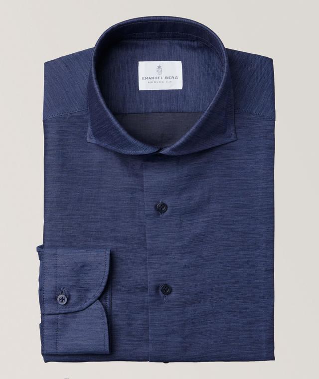 Emanuel Berg Chemise Habillée Harvard En Twill En Bleu | Taille Homme 46