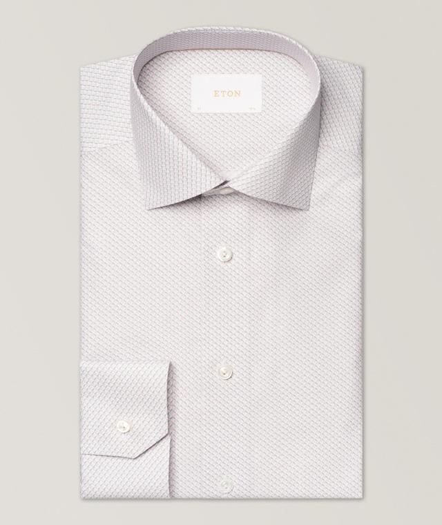Eton Chemise Habillée À Petit Motif De Coupe Amincie En Rose | Taille Homme 17.5