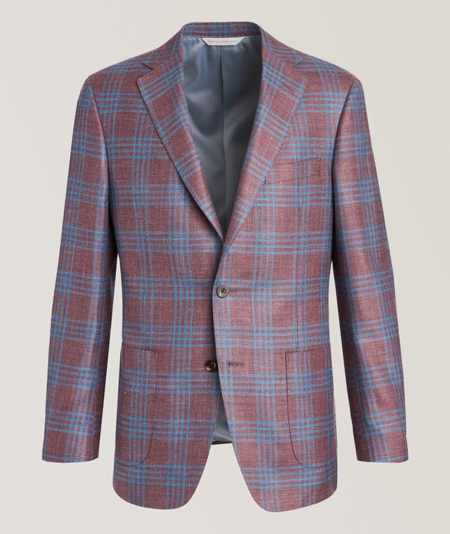 Samuelsohn Veston Cosmo En Lainage À Motif Quadrillé En Rose | Taille Homme 44 | Laine