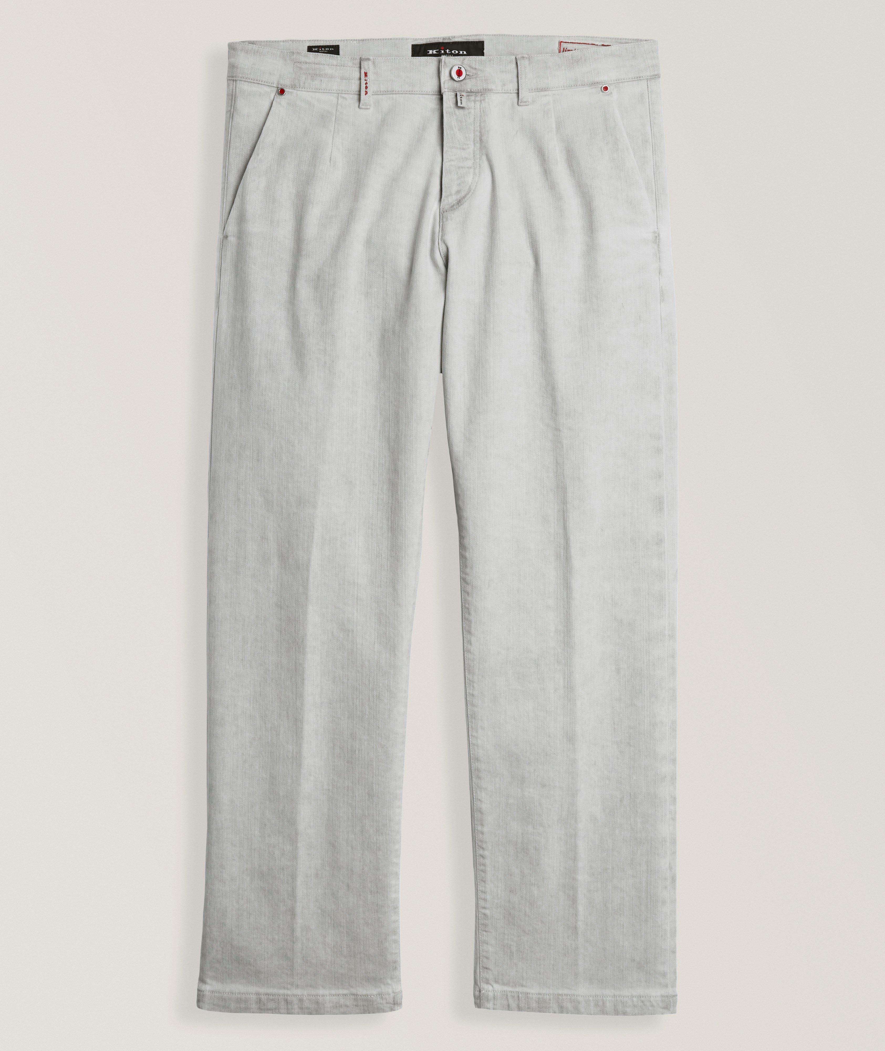 Kiton Chino En Coton Extensible En Gris | Taille Homme 34
