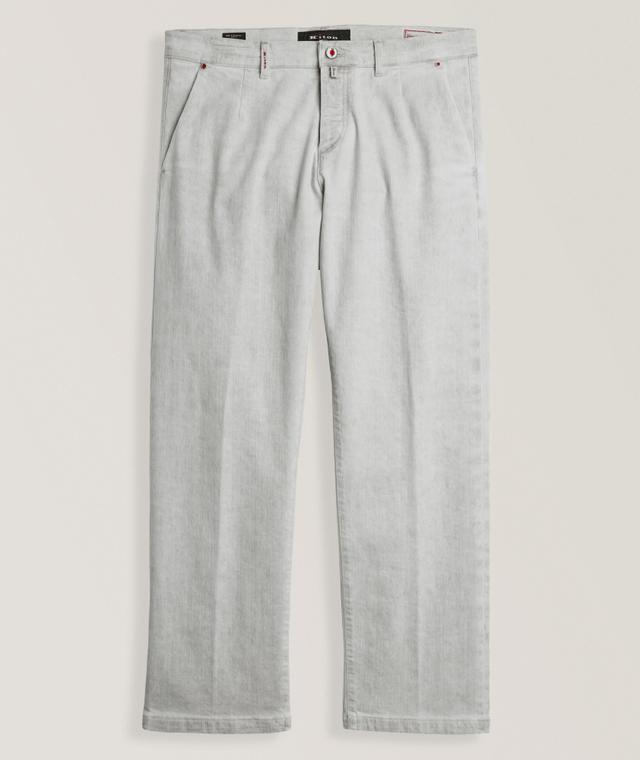 Kiton Chino En Coton Extensible En Gris | Taille Homme 34