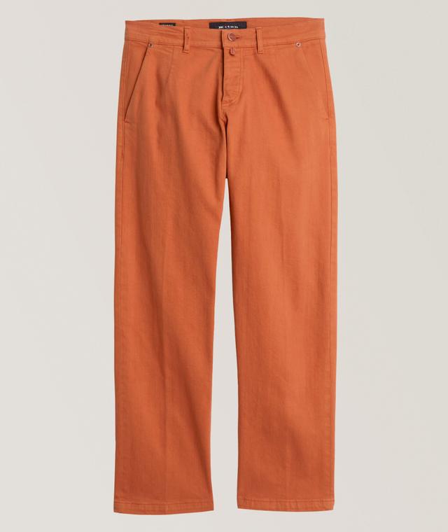 Kiton Chino En Coton Extensible En Orange | Taille Homme 34