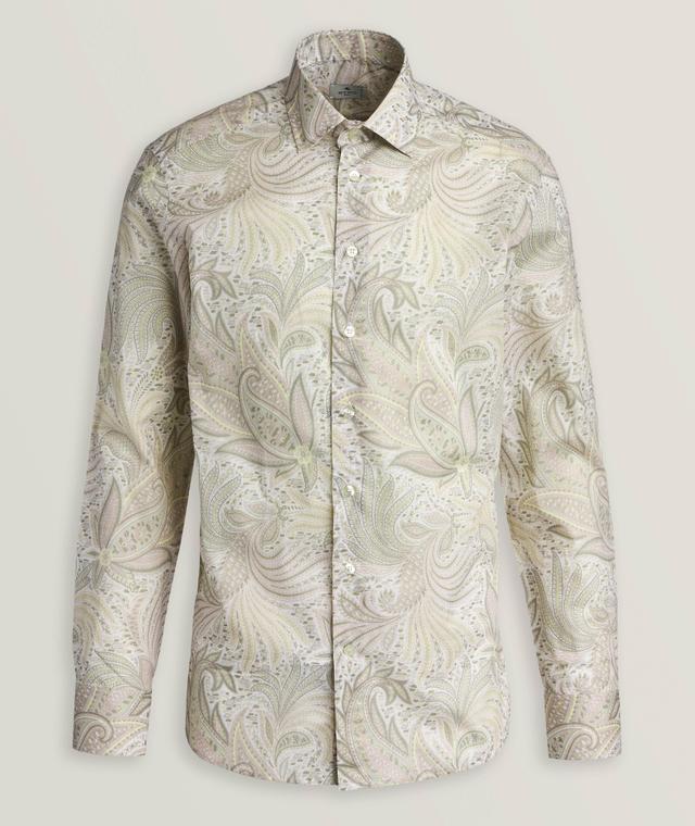 Etro Paisley Cotton Shirt In Beige | Men's Size 43