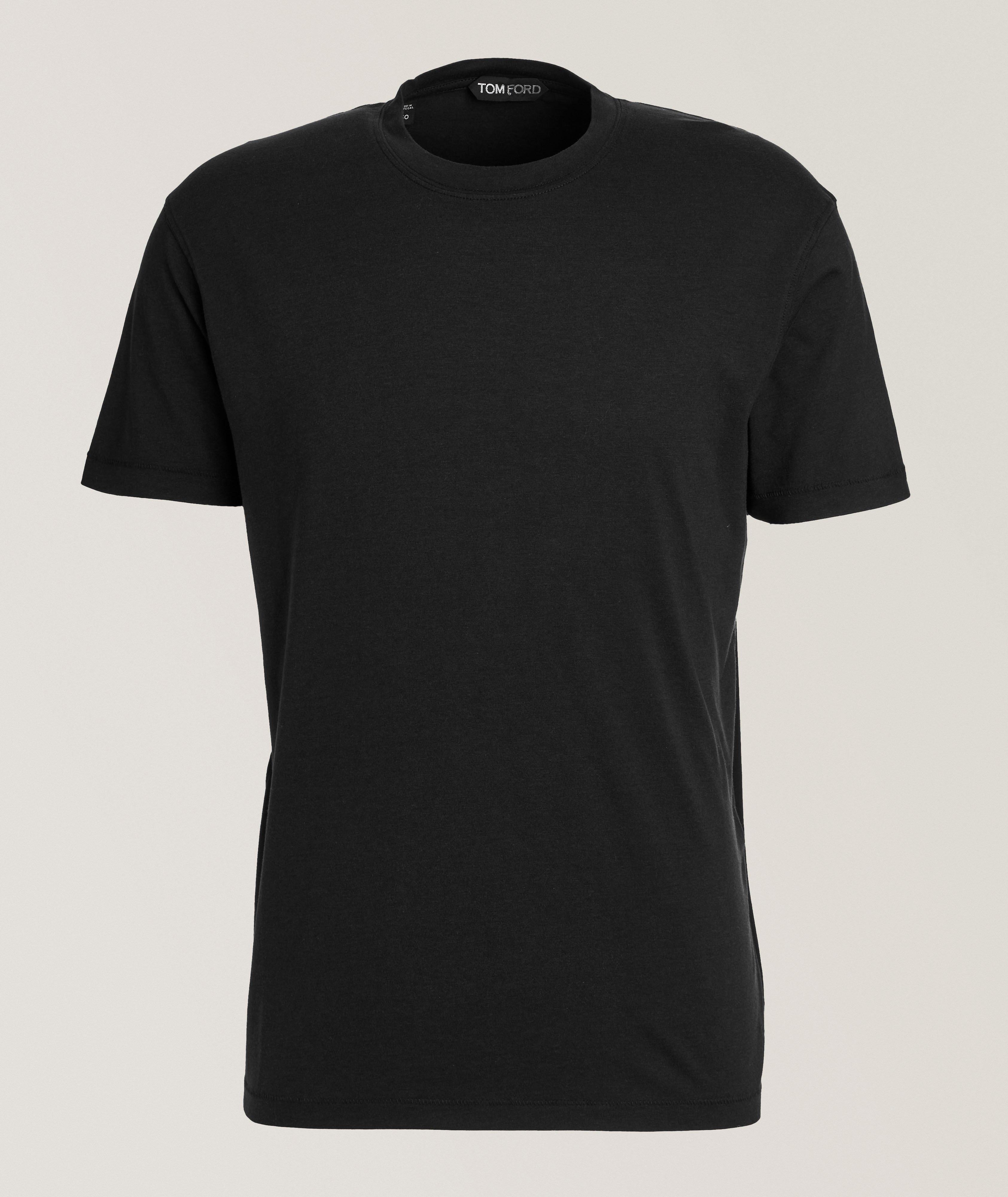 Tom Ford T-Shirt En Mélange De Lyocell Et De Coton En Noir | Taille Homme 56