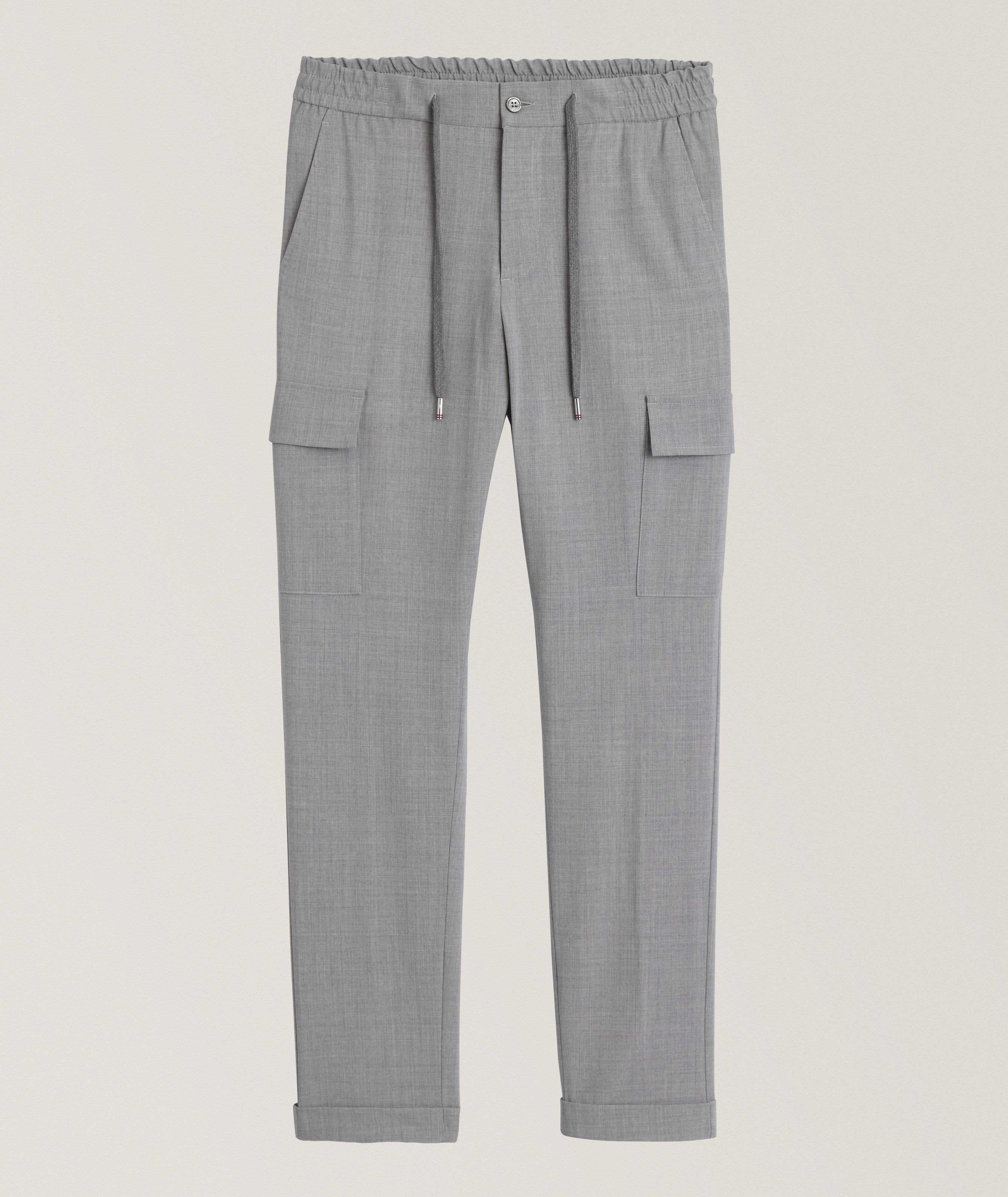 Stretch-Wool CrÃªpe Cargo Pants