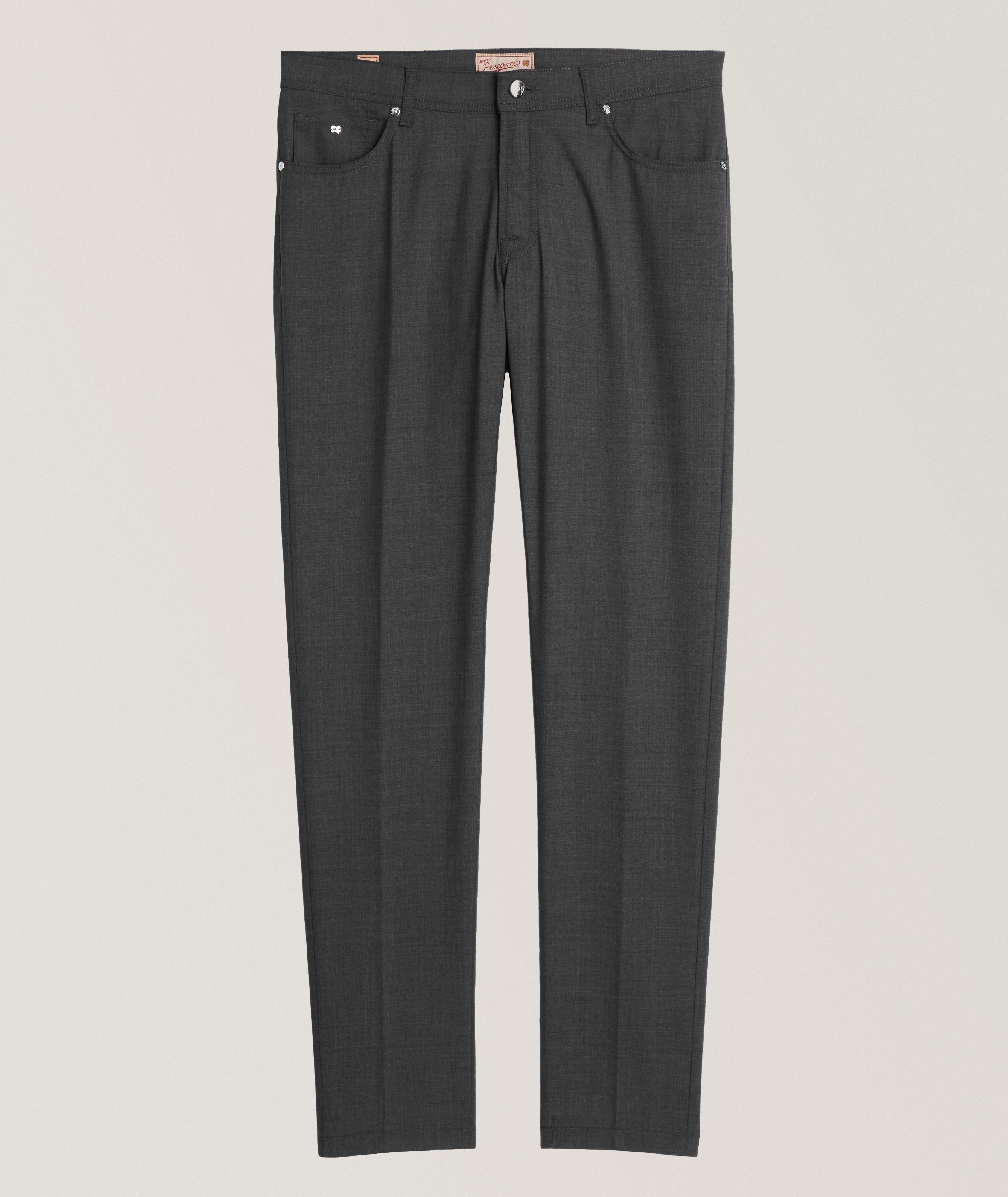 Marco Pescarolo Pantalon Nerano En Laine Extensible En Gris | Taille Homme 52