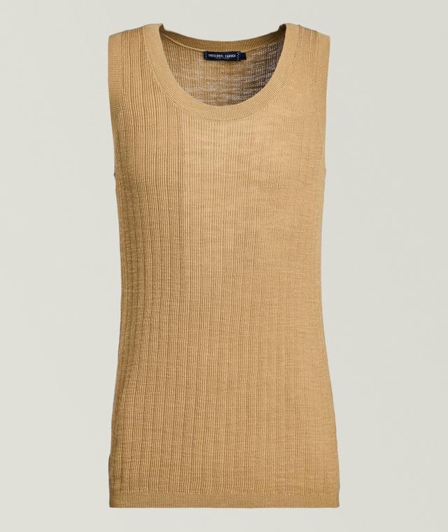 Frescobol Carioca Prado Cotton-Blend Knited Vest In Orange | Men's Size Small