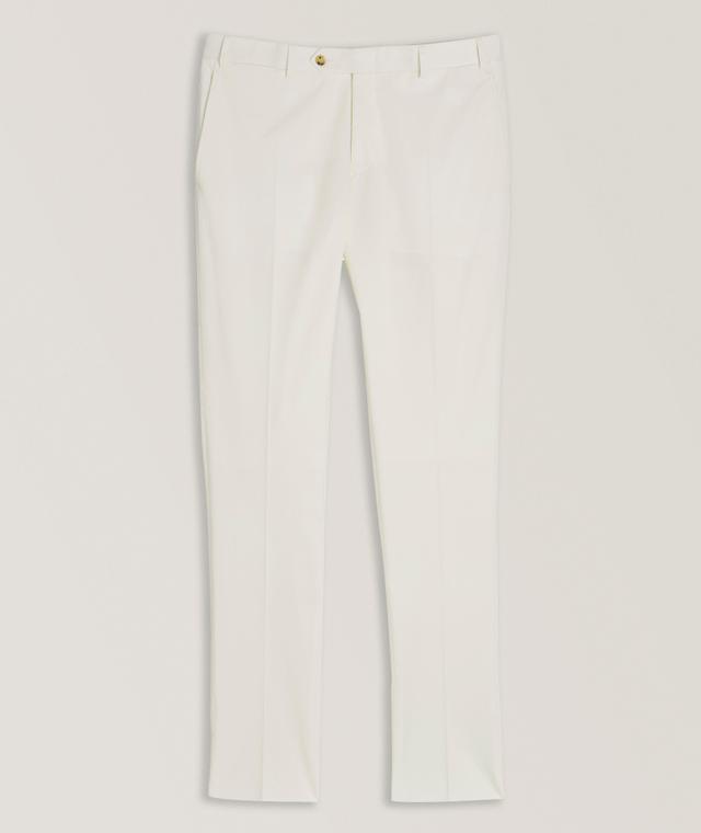 Canali Pantalon Habillé Kei En Coton Extensible En Blanc | Taille Homme 54