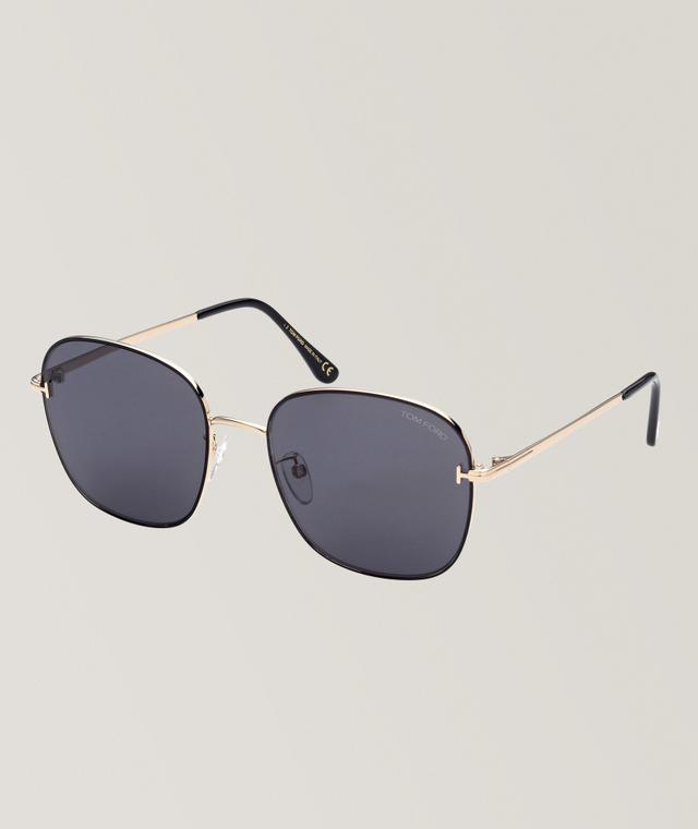 Metal T-Inlay Round Sunglasses