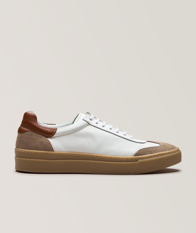 Florsheim Fremont T-Toe Leather Sneakers In White | Men's Size 42