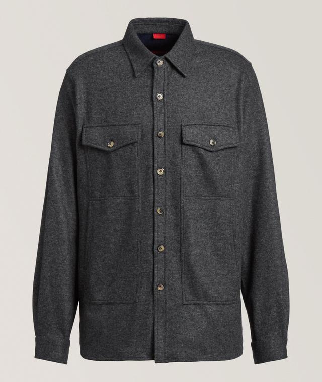 Isaia Double Face Cashmere Overshirt In Grey | Men's Size 2XL