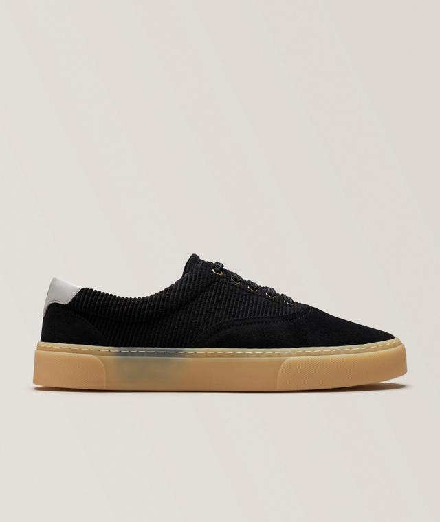 Brunello Cucinelli Suede & Knit Combination Sneakers In Black | Men's Size 39