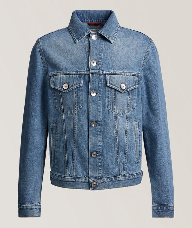 Brunello Cucinelli Denim Trucker Jacket In Blue | Men's Size 50