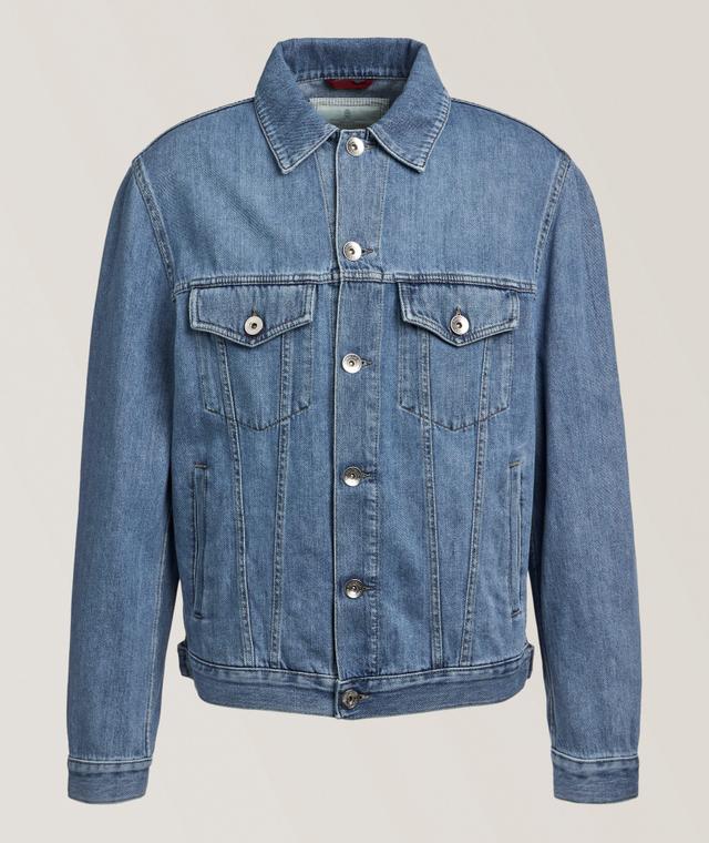 Brunello Cucinelli Denim Trucker Jacket In Blue | Men's Size 62