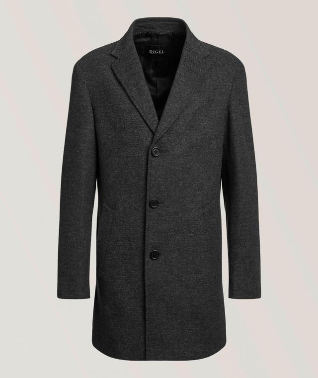 Digel Kanville Diagonal Twill Wool-Blend Coat In Grey | Men's Size 58 Wool/Twill