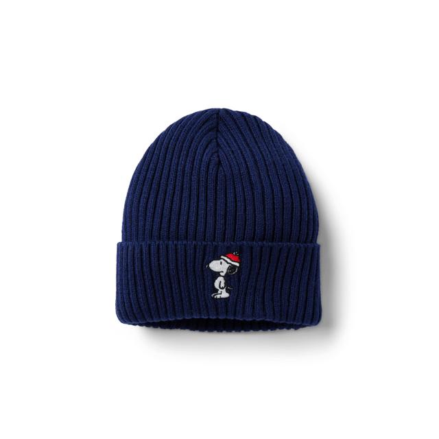 Janie and Jack | PEANUTS Snoopy Santa Beanie - Navy / 0-6m