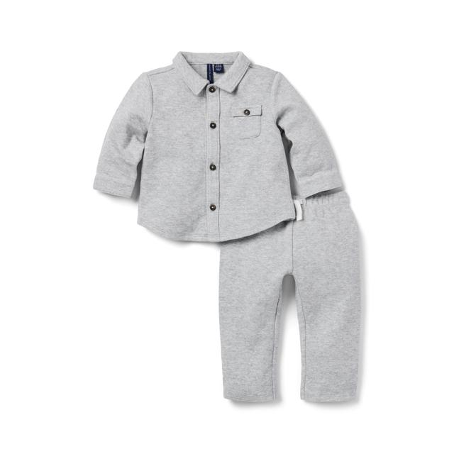 Janie and Jack | Baby Quilted Matching Set - Grey / 0-3m