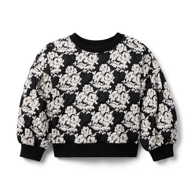 Janie and Jack | Floral Jacquard Sweatshirt - Black / 12