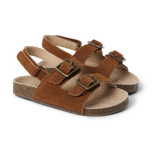 Janie and Jack | Suede Buckle Sandal - Brown / 8