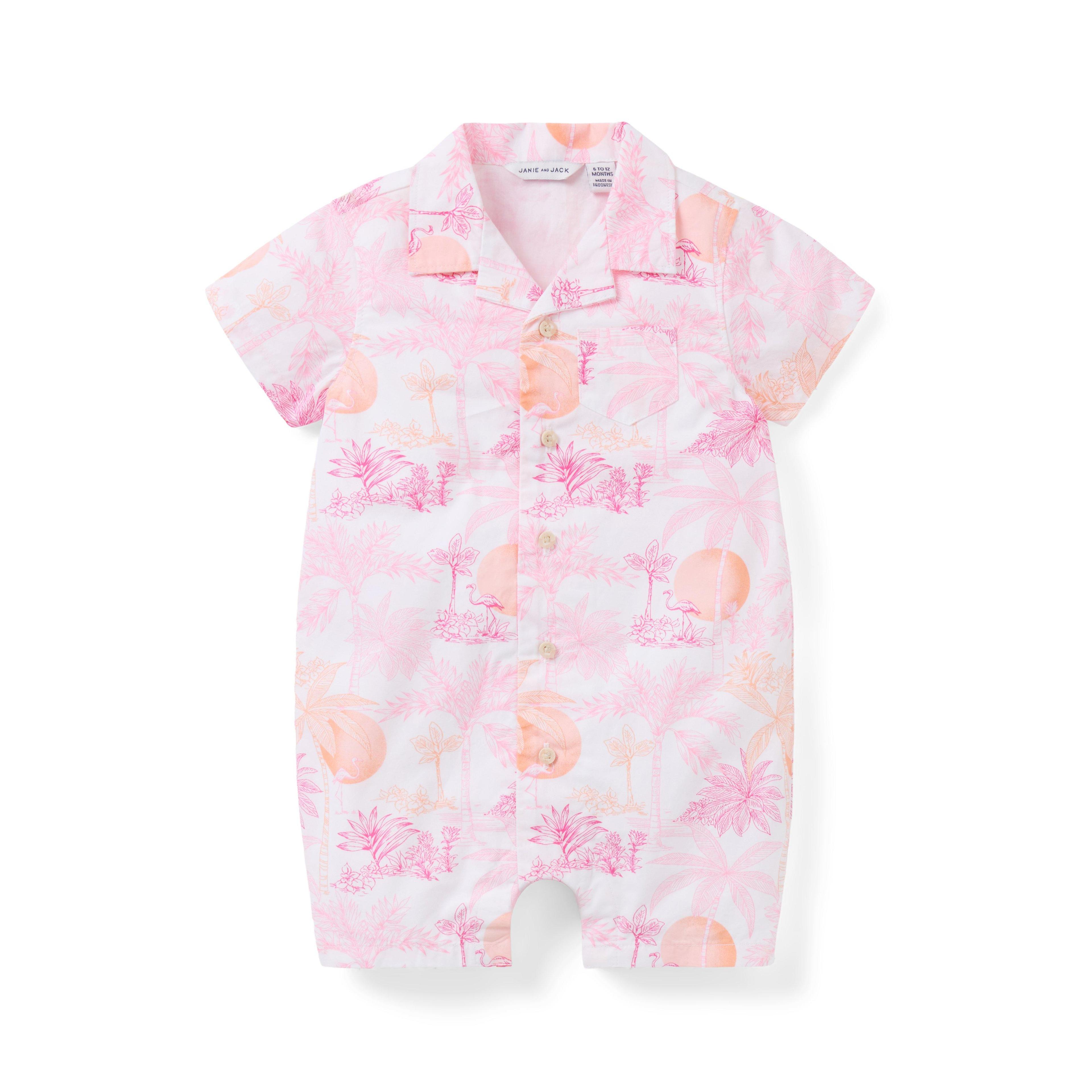 Serena Williams x Janie and Jack Toile Tour Baby Romper - Pink / 0-3m