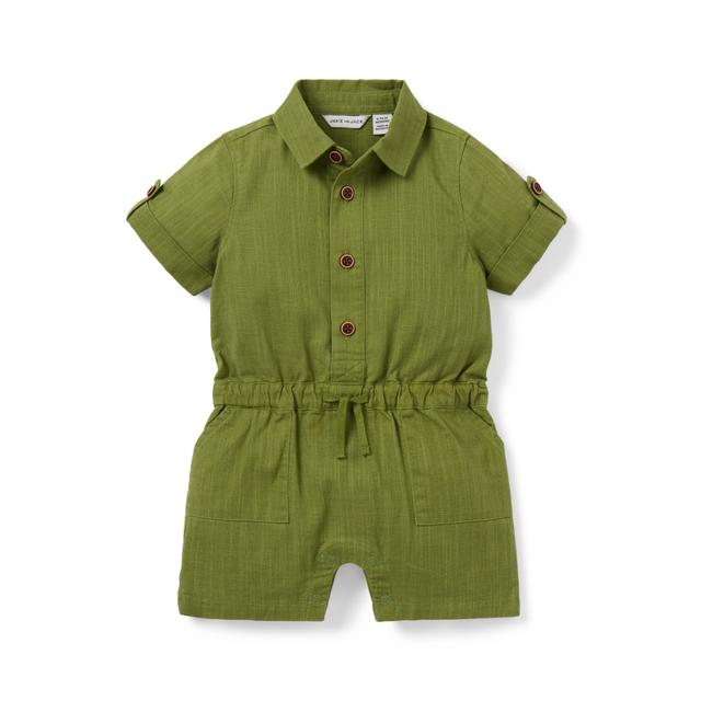 Janie and Jack | Baby Utility Romper - Green / 0-3m