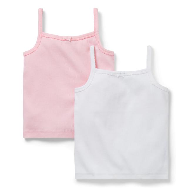 Janie and Jack | Ribbed Bow Camisole 2-Pack - White / 8