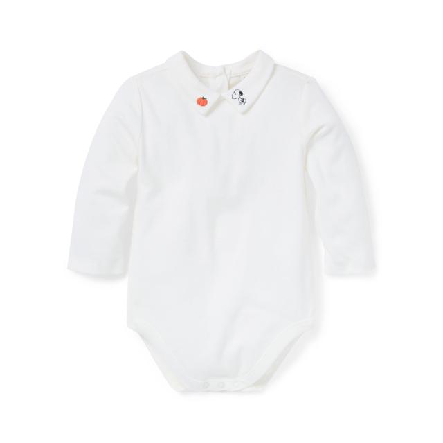 Janie and Jack | Peanuts Snoopy Collar Baby Bodysuit - White / 0-3m