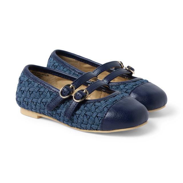 Janie and Jack | Denim Ballet Flat - Blue / 4