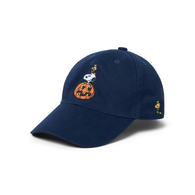 Janie and Jack | Peanuts Snoopy Pumpkin Cap - Navy / 6-12m