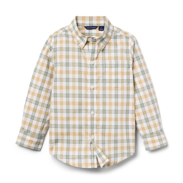 Janie and Jack | Plaid Poplin Shirt - Yellow / 2T