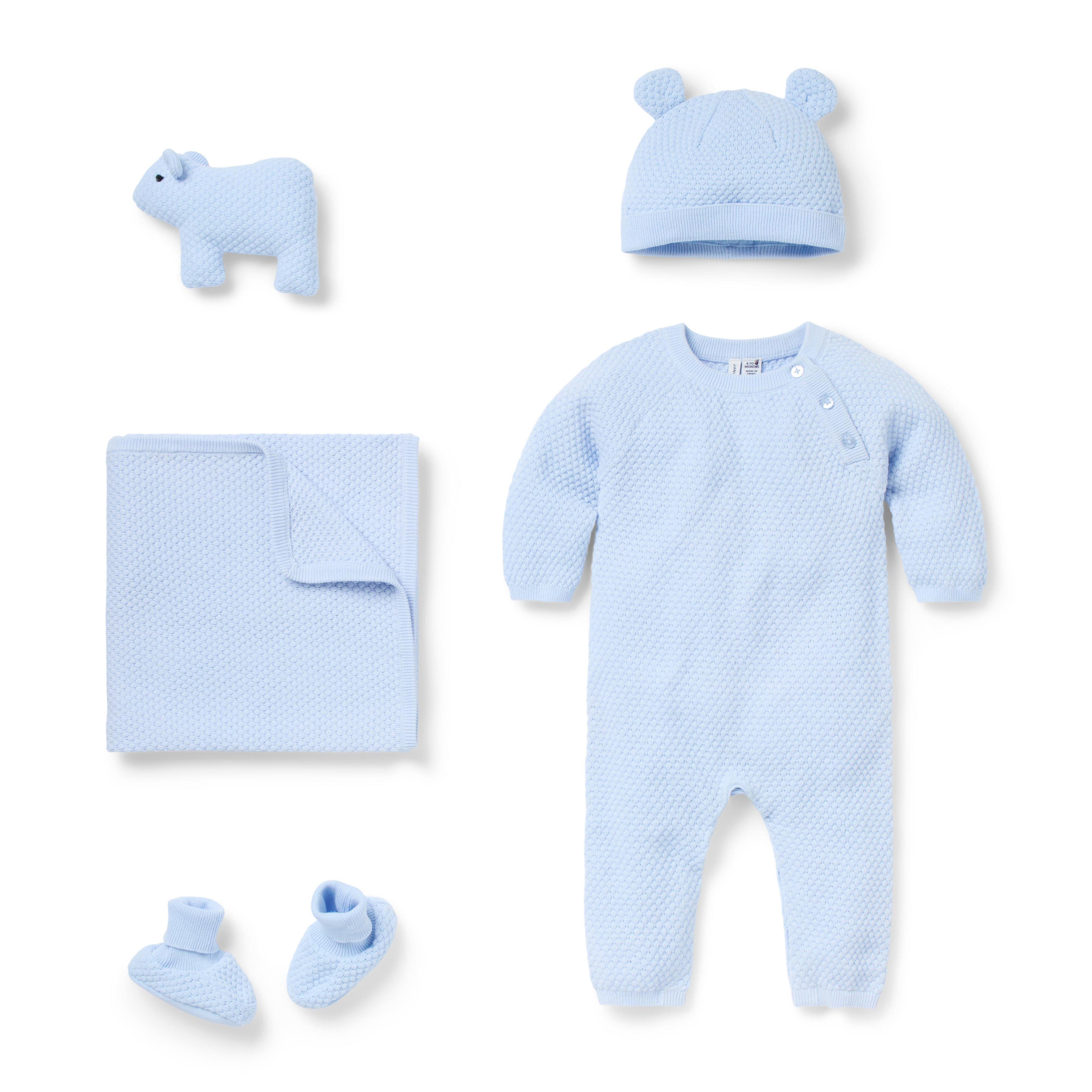 Janie and Jack | Baby Bundle of Love Textured Knit Gift Set - Blue / 6-9m