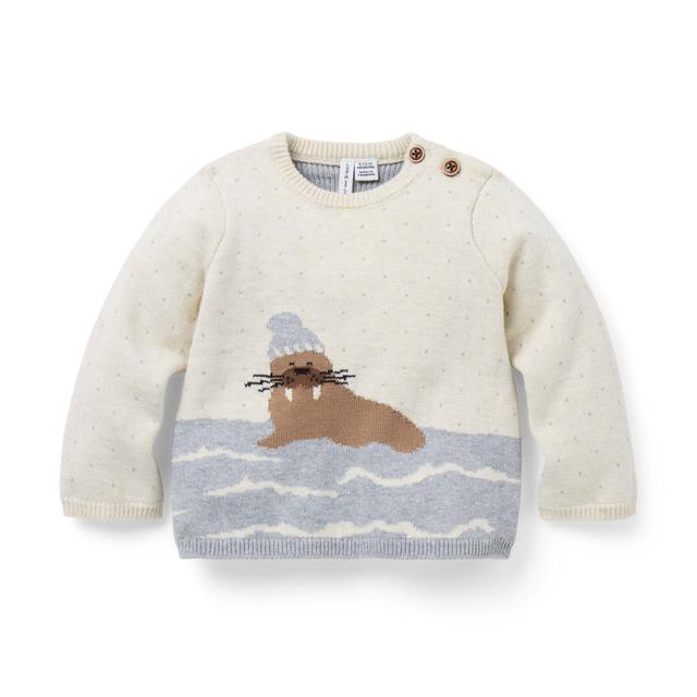 Janie and Jack | Baby Walrus Sweater - Tan / 0-3m