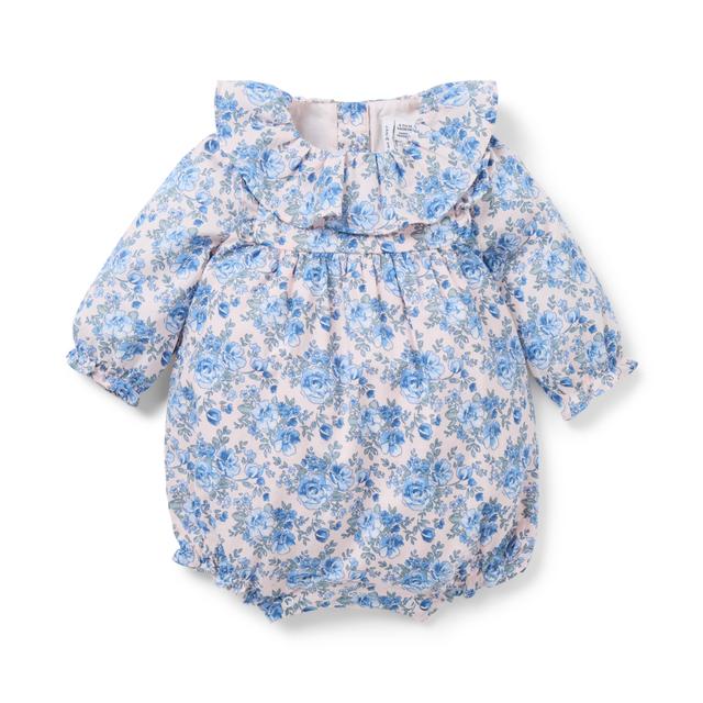 Janie and Jack | Baby Floral Ruffle Romper - Pink / 6-12m